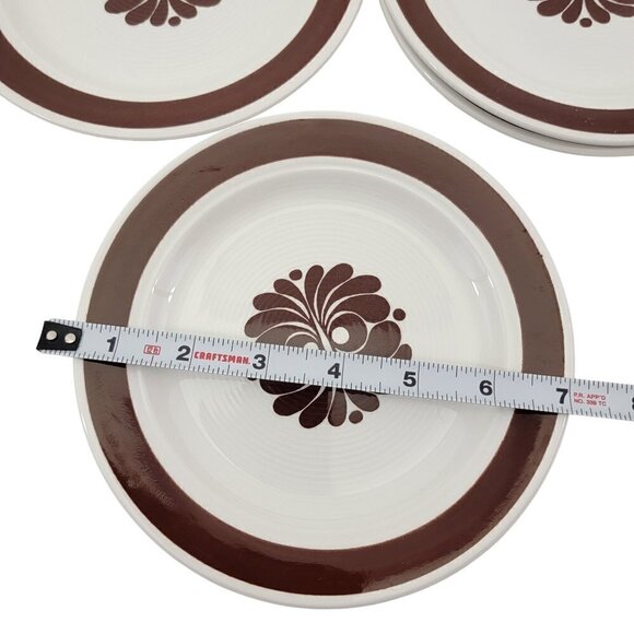 Vtg Egersund Norway TANA Brown Retro Appetizer Dessert Bread & Plates – Set of 4 - Picture 2 of 12